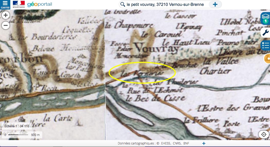 Les Verneries - Carte de Cassini